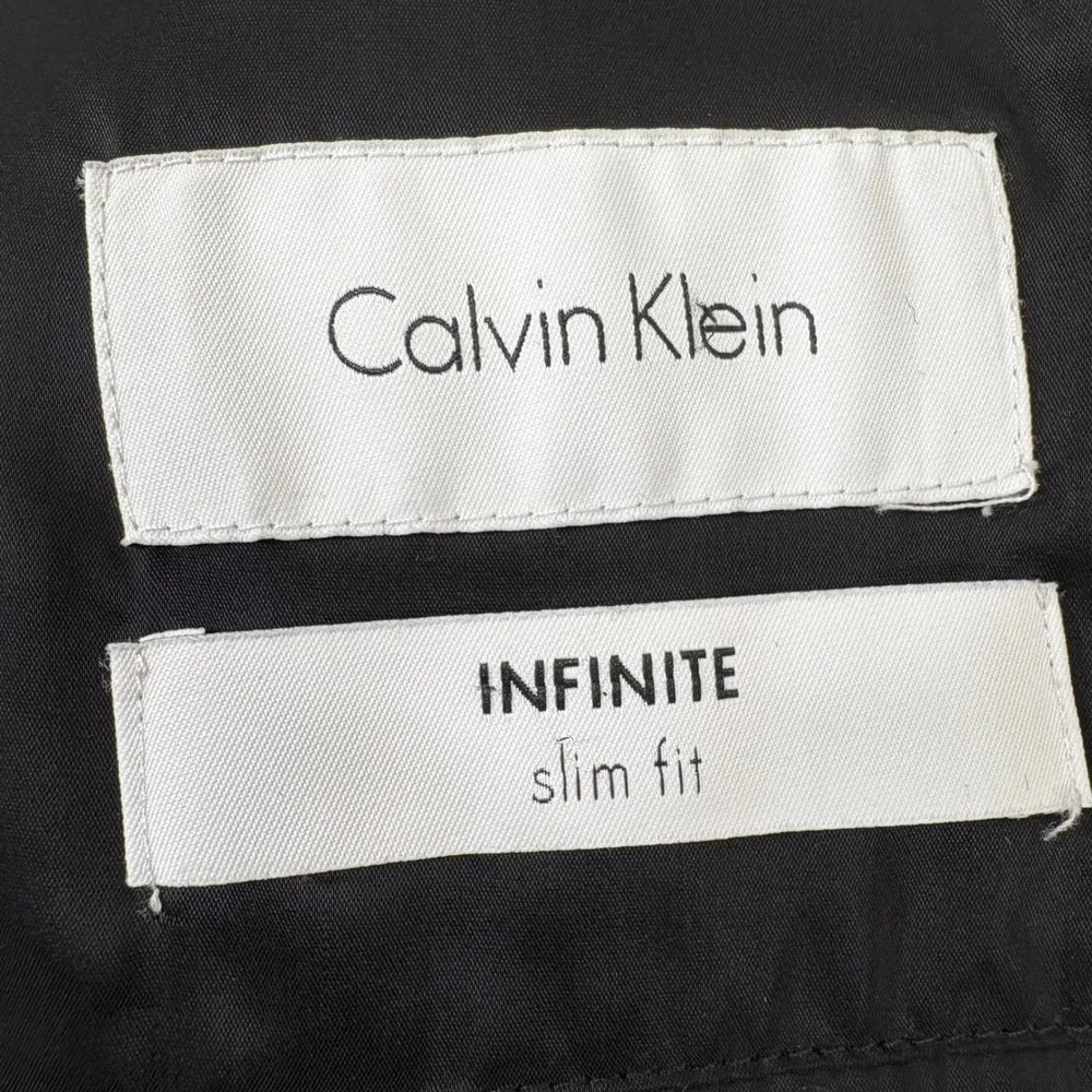 Calvin Klein Blazer Mens XL Black Infinite Slim Fit Two Button Sport Coat Sleek